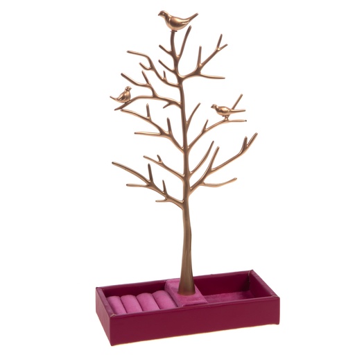 [3P-004EGL] Porte bijou arbre de vie fuchsia AMADEUS
