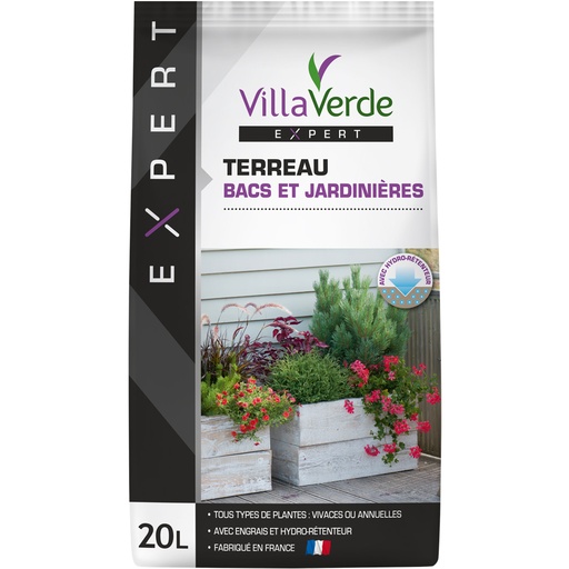 [W-001SXW] Terreau pour bacs & jardinières VILLAVERDE EXPERT - 20L