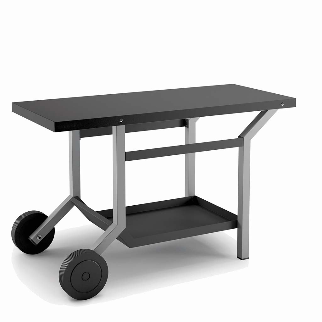 Table roulante en acier noir et gris clair FORGE ADOUR