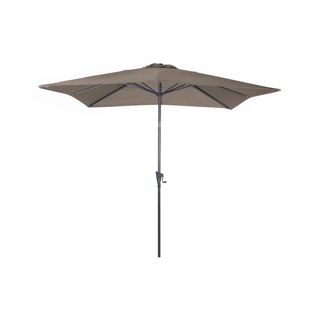 Parasol tilt gris/taupe inclinable avec manivelle PROLOISIRS - 2.5mx2.5m