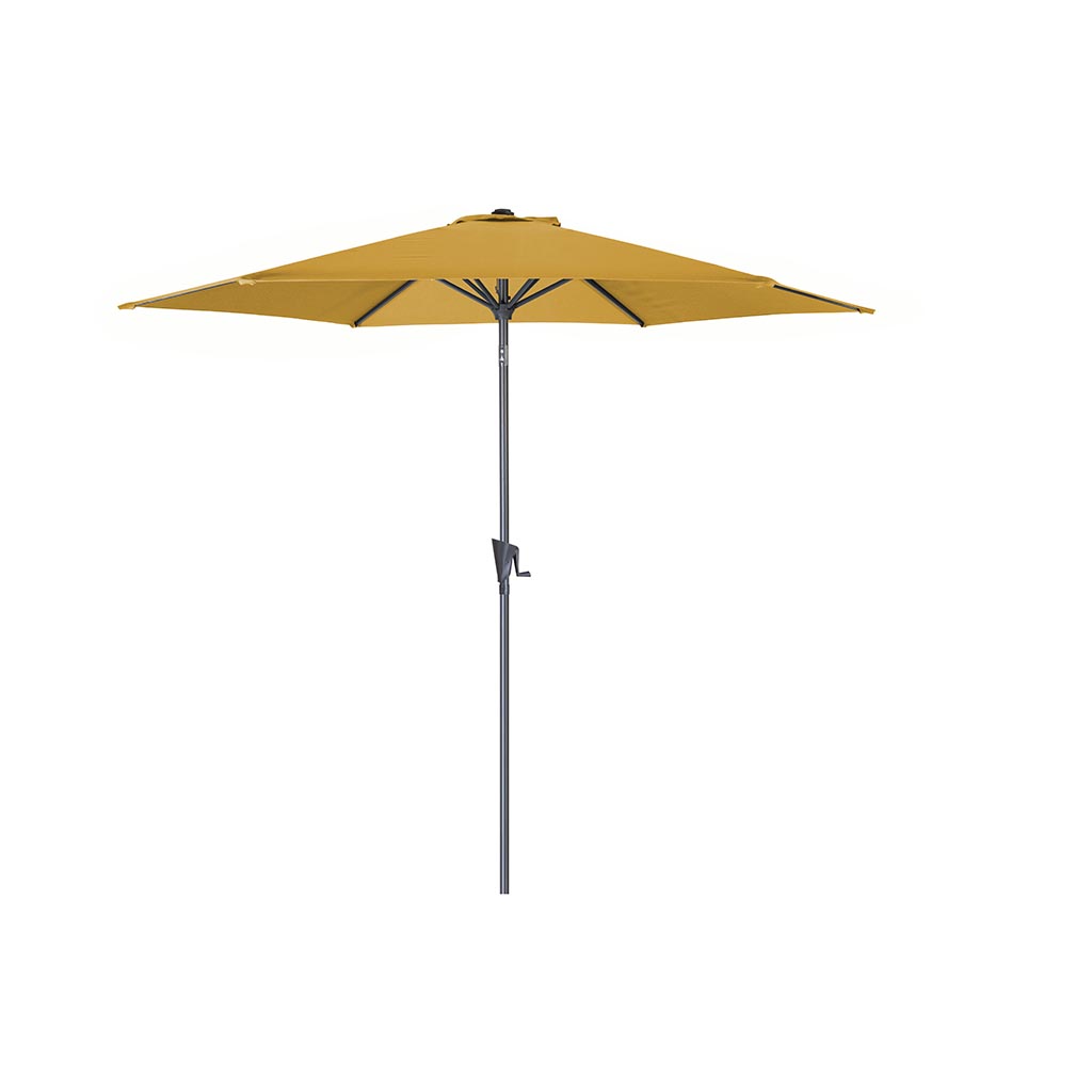 Parasol tilt gris/jaune avec manivelle ALIZE - 300cm