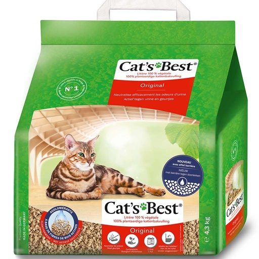 Litière végétale agglomérante Cat’s Best Original 10 CAT'S BEST - 10 L / 4.3