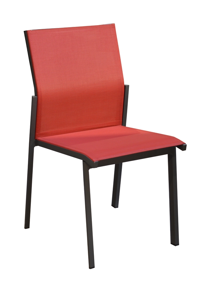 Chaise delia graphite/rouge PROLOISIRS