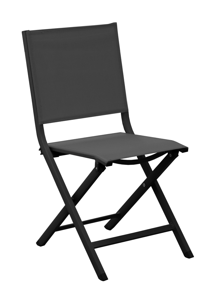 Chaise pliable théma graphite/noir PROLOISIRS