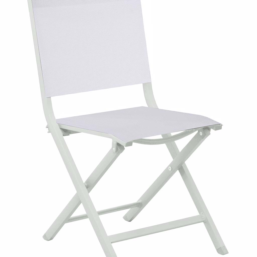 Chaise pliable théma blanc/blanc chiné PROLOISIRS