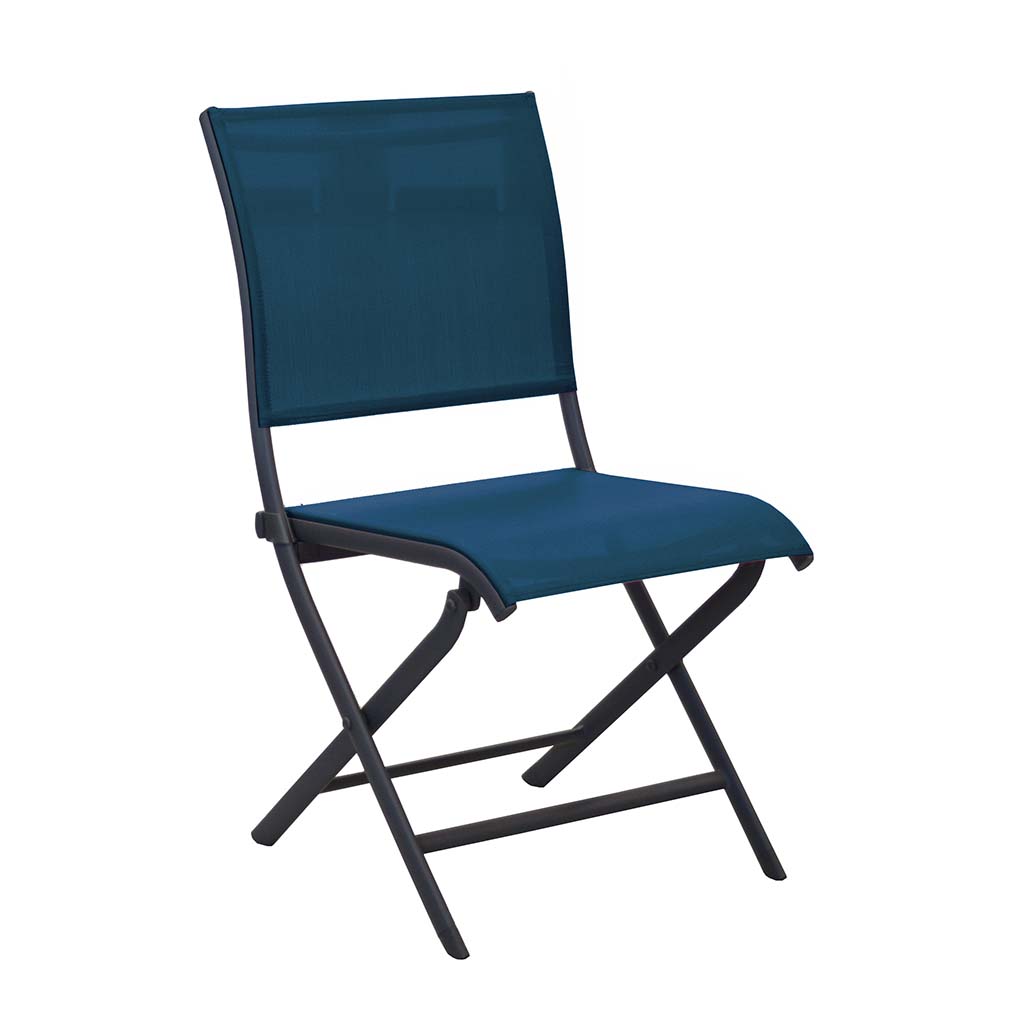 Chaise empilable delia graphite/bleu PROLOISIRS