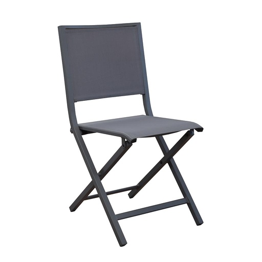 [30-003359] Chaise pliante ida grise en aluminium PROLOISIRS 