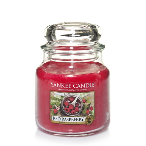 [23-0003CP] Bougie jarre framboise rouge YANKEE CANDLE - Moyen modèle