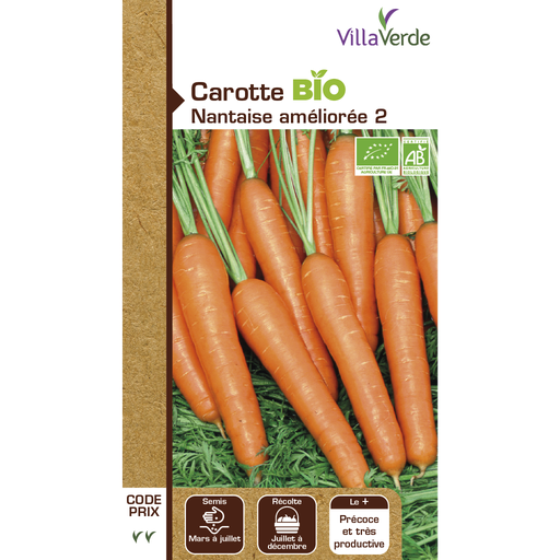 [48-001N5S] Graines de carotte nantaise améliorée 2 bio VILLAVERDE