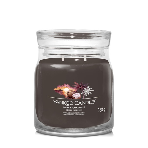 [23-004D84] Bougie jarre noix de coco noir YANKEE CANDLE - Moyen modèle