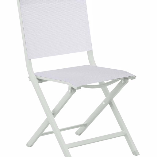 [30-004ENE] Chaise pliable théma blanc/blanc chiné PROLOISIRS
