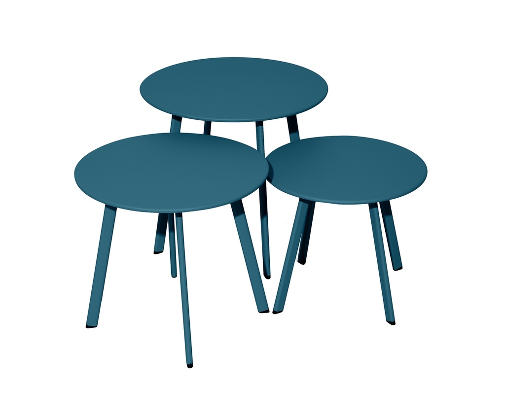 Table basse massaï bleu PROLOISIRS - ∅45cm
