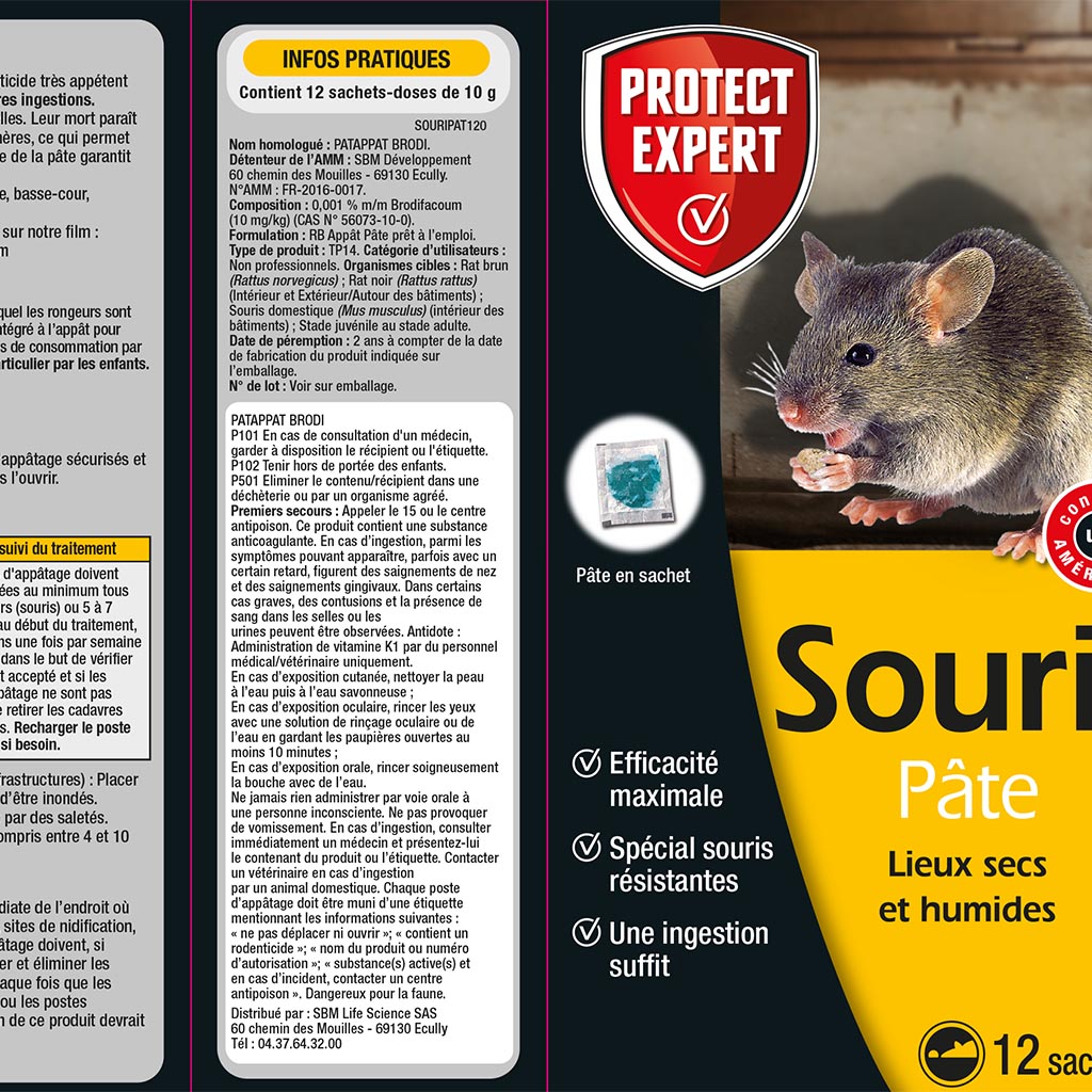 PROTECT EXPERT Anti Rat 150 g | 6 sachets Céréales prêt à l'emploi |  Efficacité Maximale | Très Appétent | Une Ingestion Suffit