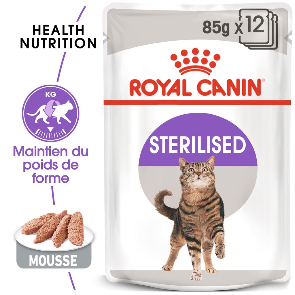 Royal Canin - Chat adulte stérilisé, mousse 12x85g