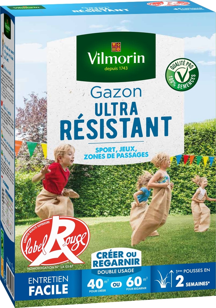 Gazon Ultra Résistant  Label Rouge VILMORIN - 1Kg