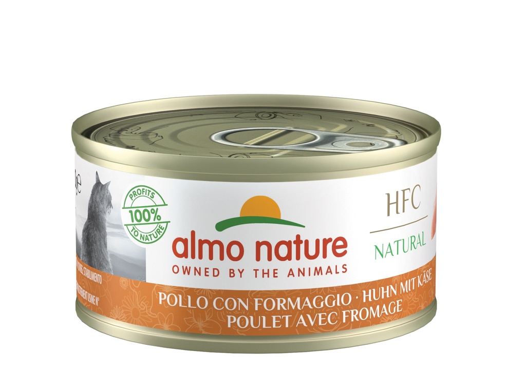 Pâtée en boîte HFC Natural Poulet avec Fromage ALMO NATURE - 70g
