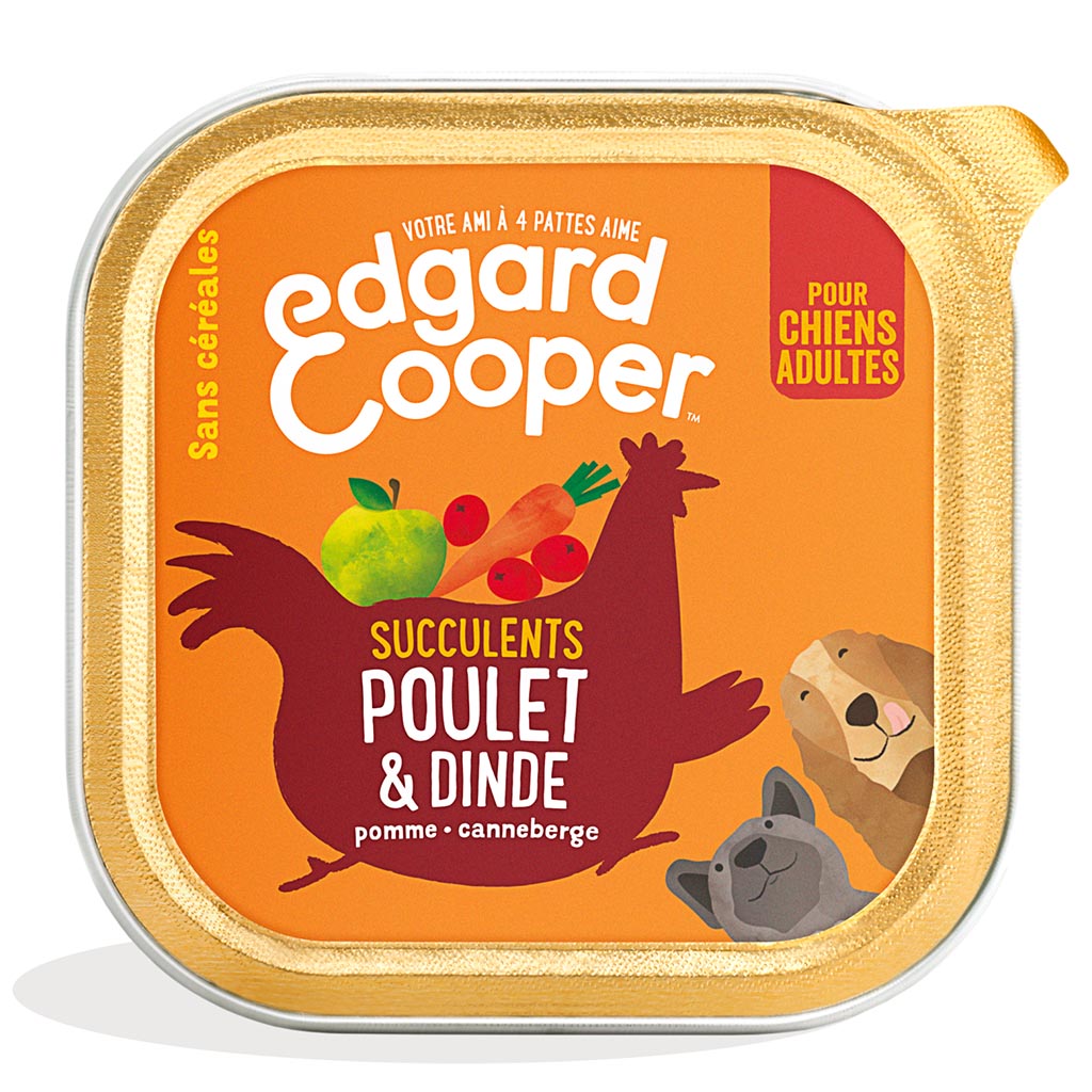 Barquette Chien Poulet/Dinde frais EDGARD & COOPER - 150g