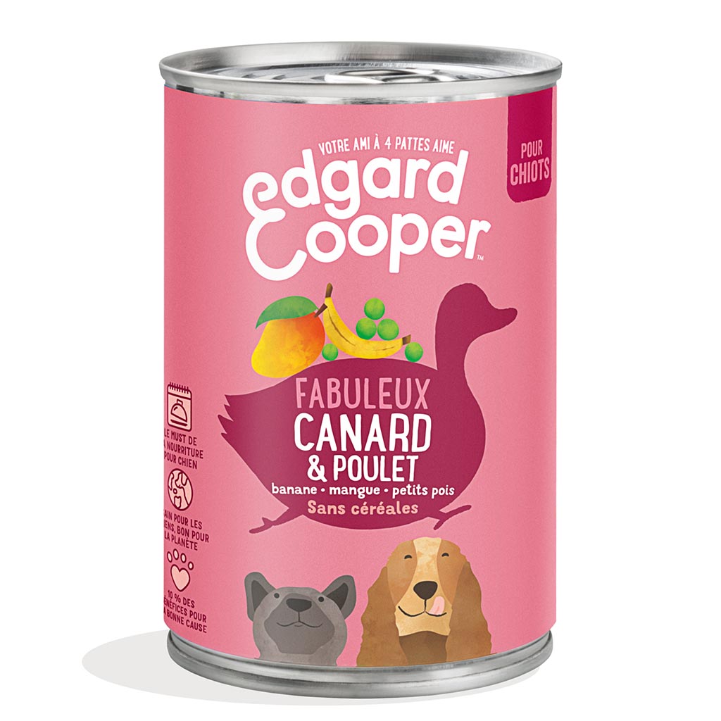 Boite Chiot Canard/Poulet frais EDGARD & COOPER - 400g