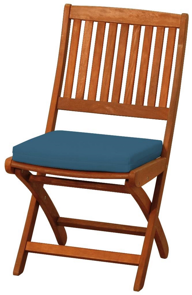 Galette de chaise carrée bleu canard TENDANCES ET CREATION - 38cmx38cm