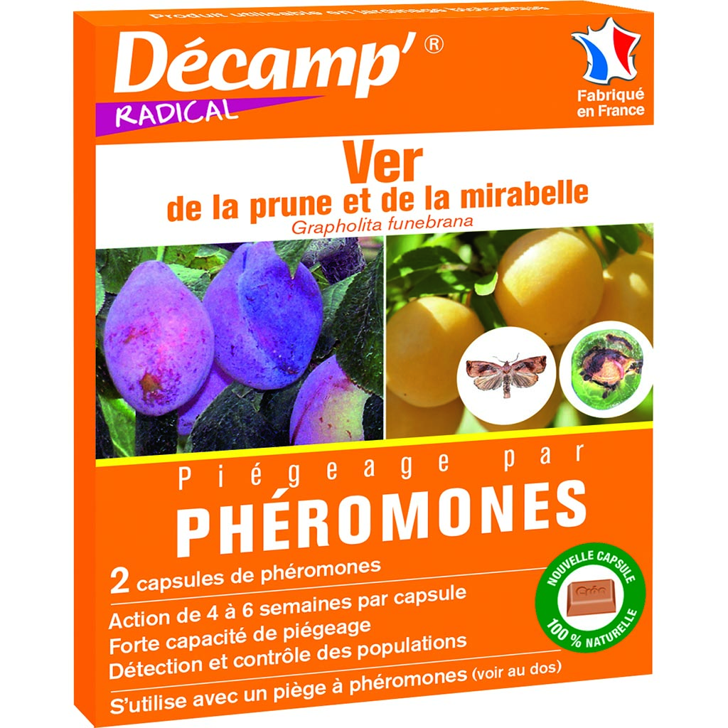Pheromone contre le ver de la prune et de la mirabelle sachet 2 capsules DECAMP