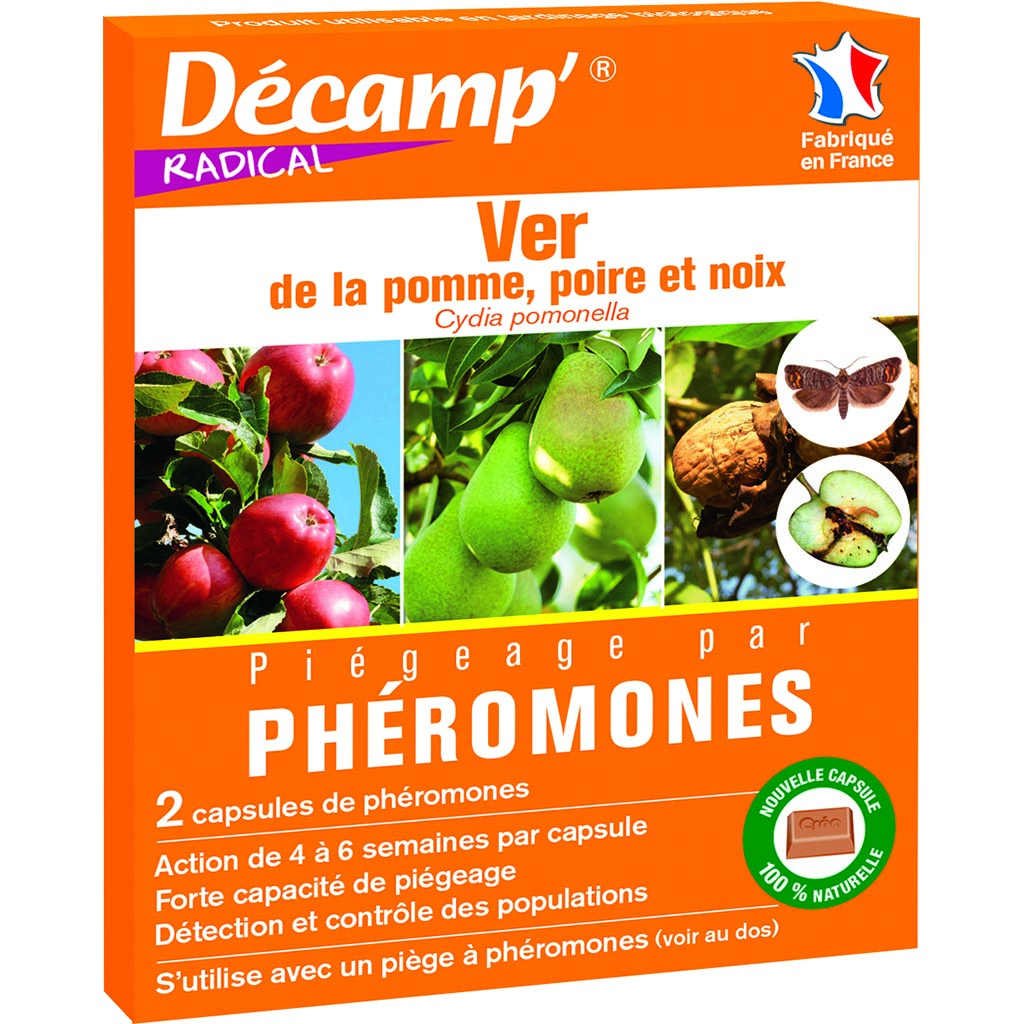 Pheromone contre le ver de la pomme poire noix 2 capsules DECAMP
