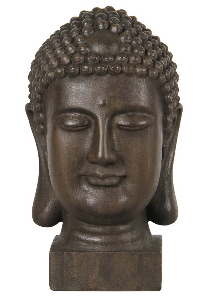 Tête Bouddha Lao - 38cm Marron