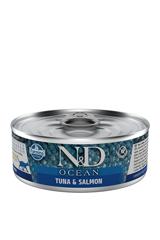 Conserve pour Chat N&D Ocean Thon & Saumon FARMINA - 80g