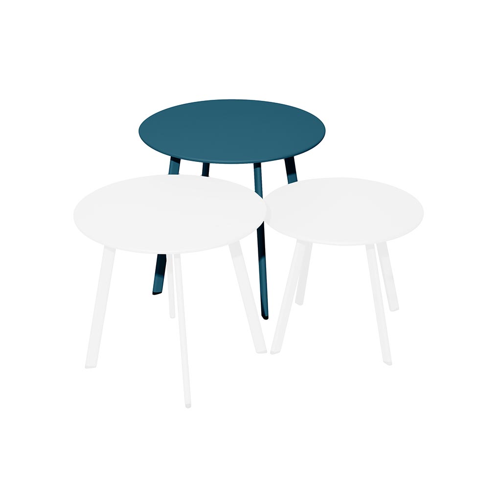Table basse massaï bleu PROLOISIRS - ∅50cm