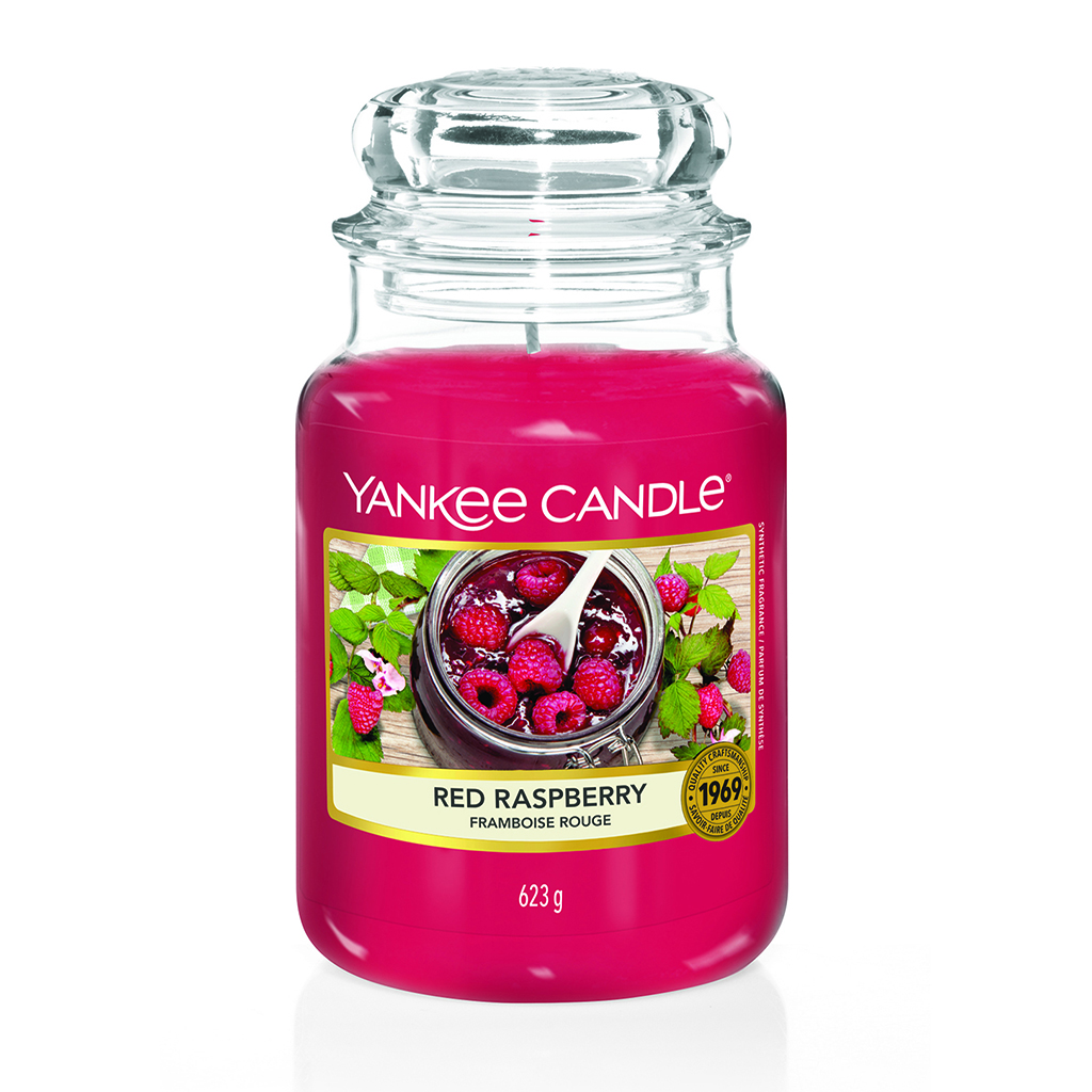 Bougie jarre framboise rouge YANKEE CANDLE - Grand modèle