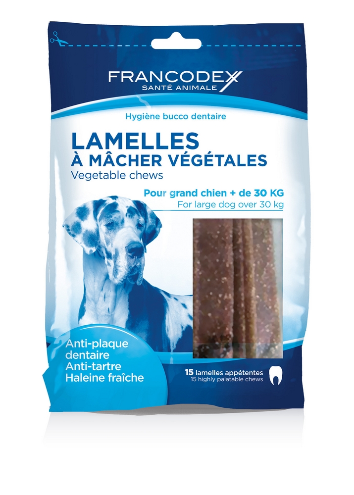 Lamelle réduction plaque dentaire grand chien FRANCODEX - 490g