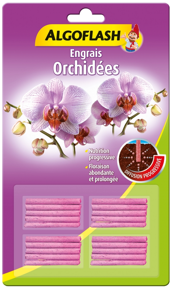 Bâtonnets Engrais Orchidées ALGOFLASH - 20 bâtonnets