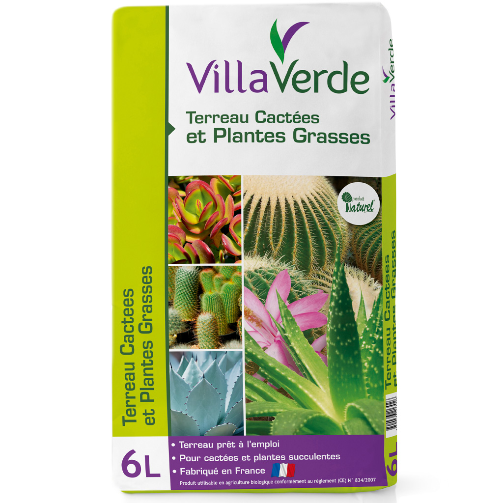 Terreau cactées et plantes grasses  VILLAVERDE - 6L