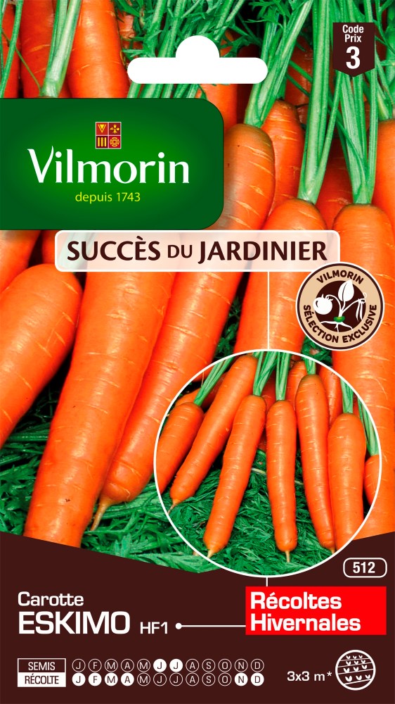 Graines de carotte eskimo hf1 VILMORIN