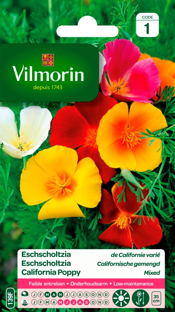 Graines de fleurs eschscholzia de californie varié VILMORIN