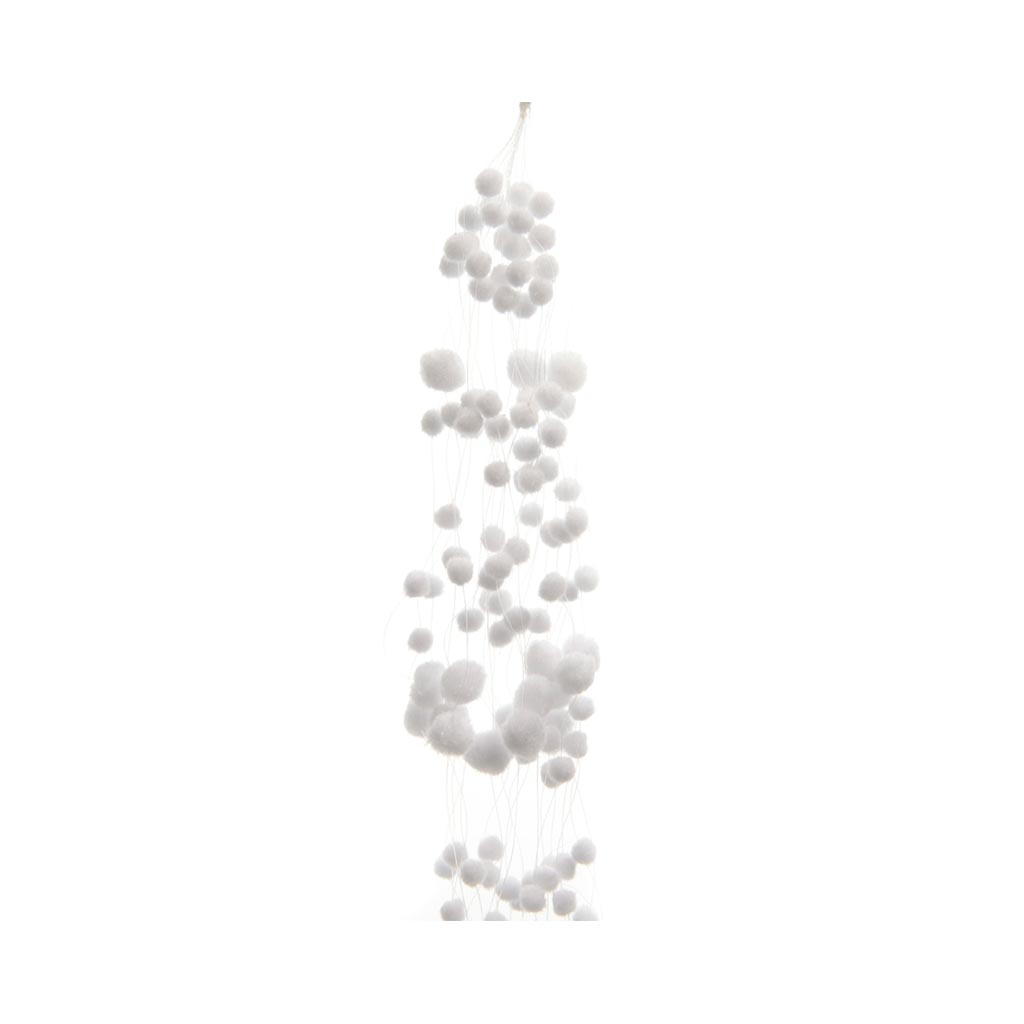 Guirlande neige polyester blanc - 135cm