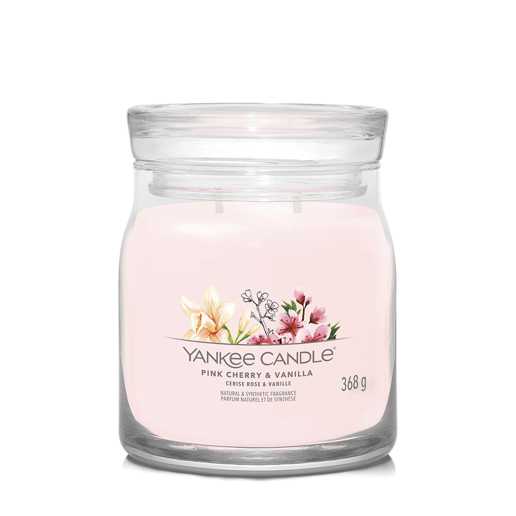Bougie jarre cerise rose & vanille YANKEE CANDLE - Moyen modèle