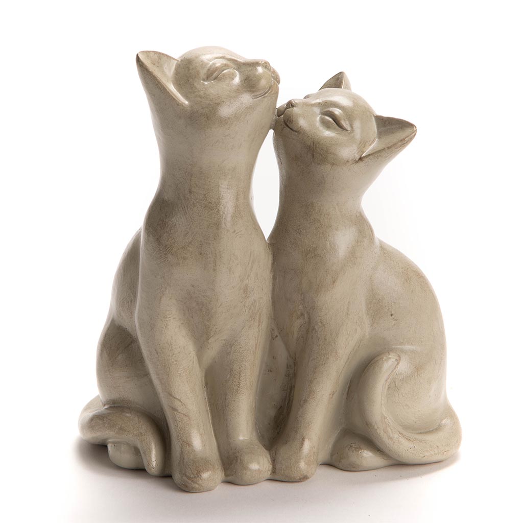 Objet décoratif crème couple de chats AMADEUS