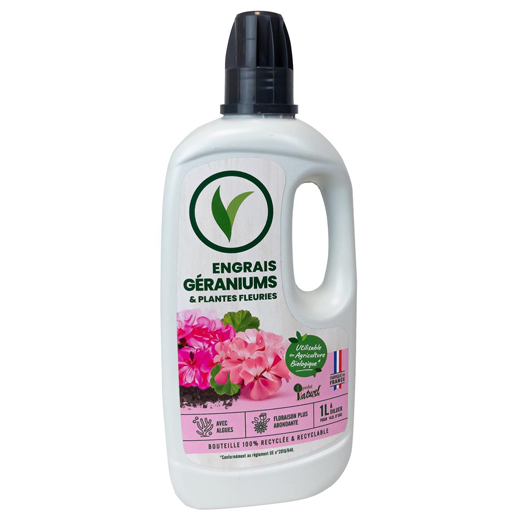 Engrais géraniums & plantes fleuries VILLAVERDE - 1L