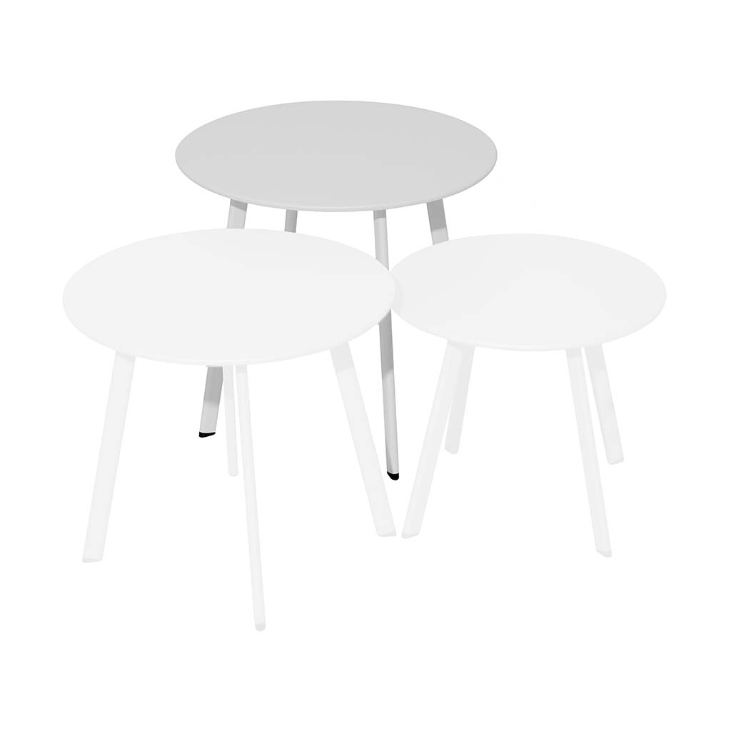 Table basse massaï blanc PROLOISIRS - ∅50cm