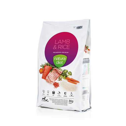 [2N-002CVQ] Croquettes lamb and rice NATURA DIET - 3kg