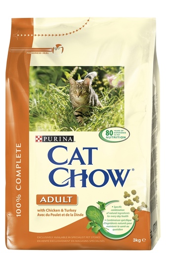 [2G-0008UA] Cat Chow Adult Riche En Poulet 3Kg
