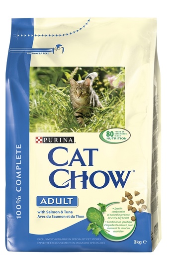 [2G-0008UD] Cat Chow Adult Riche En Saumon 3Kg