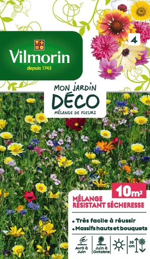 [3C-002KDI] Mélange de fleurs VILMORIN - Mélange Résistant Sécheresse - 10 M²