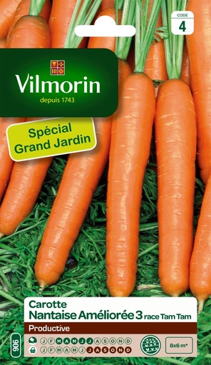 [48-002KEB] Graines de carotte nantaise améliorée 3 race tam tam VILMORIN