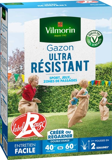 [3B-002KY2] Gazon Ultra Résistant  Label Rouge VILMORIN - 1Kg