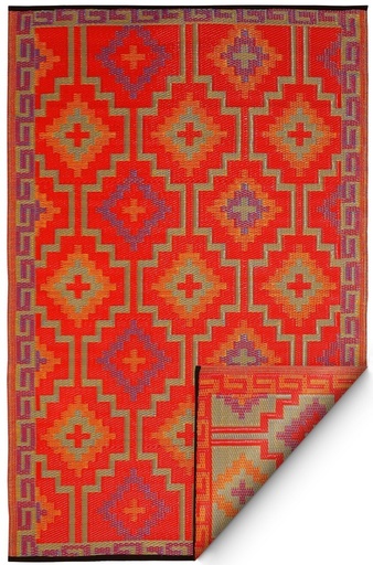 [Y-0033TE] Tapis outdoor Lhasa FABHAB - Orange & Violet (120 cm x 180 cm)