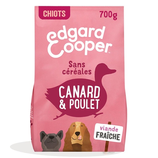 [2N-003FM5] Croquettes Chiot Canard/Poulet frais EDGARD & COOPER - 700g