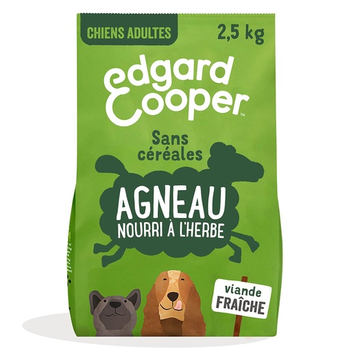 [2N-003FME] Croquettes Croquettes Chien Adulte  Agneau frais EDGARD & COOPER - 2.5kg