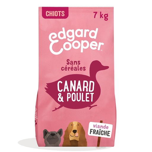 [2N-003FMJ] Croquettes Croquettes Chiot  Canard/Poulet frais EDGARD & COOPER - 7kg