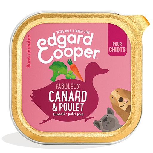 [2N-003FMV] Barquette Chiot  Canard/Poulet frais EDGARD & COOPER - 150g